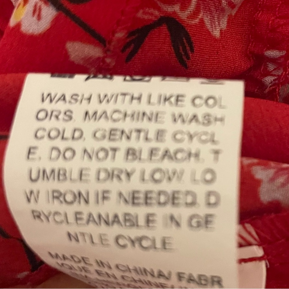Boho Red Floral Ruffle Cap Sleeve V-Neck A-Line Swing Mini Sundress NWOT - Picture 13 of 14